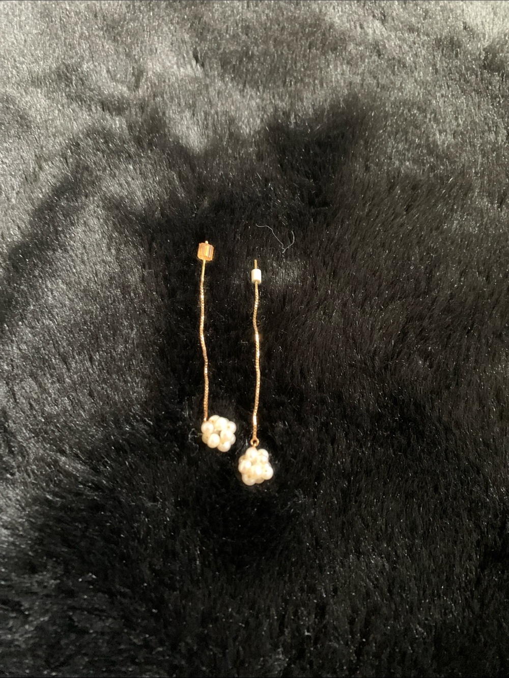 Gold Pearl Cluster Threader Earrings - from Japan 🇯🇵 Elegant Drop Design